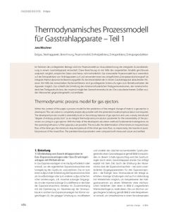 Thermodynamisches Prozessmodell für Gasstrahlapparate – Teil 1