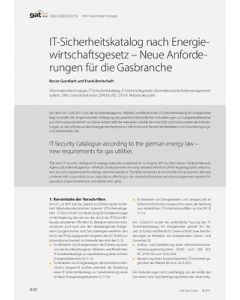 IT-Sicherheitskatalog nach Energiewirtschaftsgesetz – Neue Anforderungen für die Gasbranche