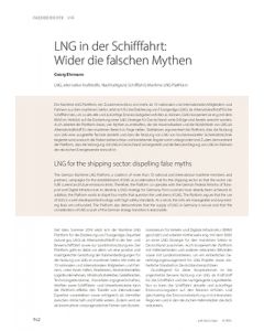 LNG in der Schifffahrt: Wider die falschen Mythen