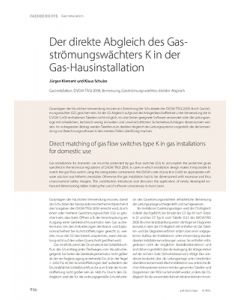 Der direkte Abgleich des Gasströmungswächters K in der Gas-Hausinstallation