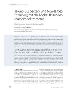 Target-, Suspected- und Non-Target-Screening mit der hochauflösenden Massenspektrometrie