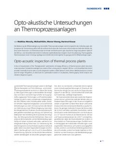 Opto-akustische Untersuchungen an Thermoprozessanlagen