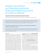 Vergleich von Verfahren zur Sulfatentfernung bei der Trinkwasseraufbereitung anhand einer Berliner Fallstudie