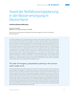 Stand der Notfallvorsorgeplanung in der Wasserversorgung in Deutschland