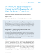 Minimierung des Eintrages von Chlorat in das Trinkwasser bei der Desinfektion mit Chlordioxid