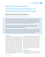 SaBi-Tool: Neues Verfahren zur Bilanzierung der Sandfracht im Sandfang kommunaler Kläranlagen