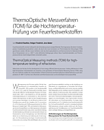 ThermoOptische Messverfahren (TOM) für die Hochtemperatur-Prüfung von Feuerfestwerkstoffen