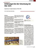 Erfahrungen bei der Umsetzung der PAS 1075