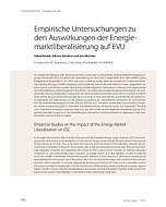 Empirische Untersuchungen zu den Auswirkungen der Energiemarktliberalisierung auf EVU
