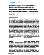Bestimmung der anaeroben Abbaubarkeit von Hochlastabwasser im Semibatch-Verfahren zur Bilanzierung von Stoffströmen bei der Co-Vergärung