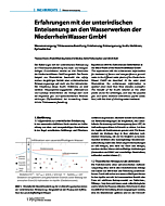 Erfahrungen mit der unterirdischen Enteisenung an den Wasserwerken der NiederrheinWasser GmbH