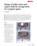 Design of safety valves and rupture disks for storage tanks for cryogenic gases