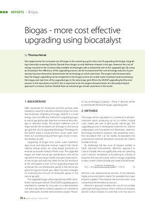 Biogas - more cost effective upgrading using biocatalyst