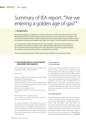 Summary of IEA report: "Are we entering a golden age of gas?"