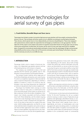 Innovative technologies for aerial survey of gas pipes