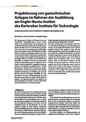 Projektierung von gastechnischen Anlagen im Rahmen der Ausbildung am Engler-Bunte-Institut des Karlsruher Instituts für Technologie