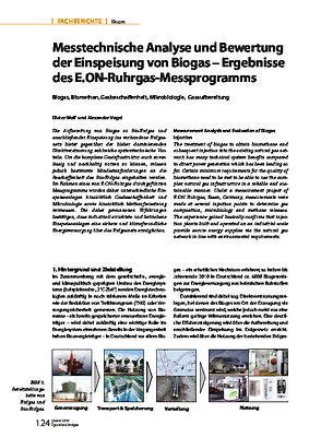 Messtechnische Analyse und Bewertung der Einspeisung von Biogas - Ergebnisse des E.ON-Ruhrgas-Messprogramms