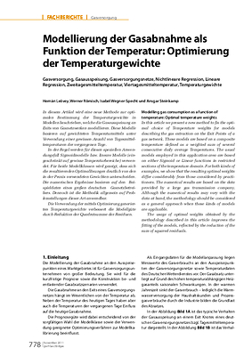 Modellierung der Gasabnahme als Funktion der Temperatur: Optimierung der Temperaturgewichte