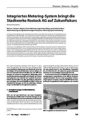 Integriertes Metering-System bringt die Stadtwerke Rostock AG auf Zukunftskurs