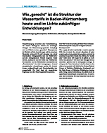 Wie "gerecht" ist die Struktur der Wassertarife in Baden-Württemberg heute und im Lichte zukünftiger Entwicklungen?