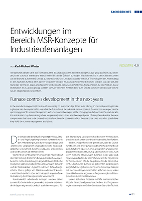 Entwicklungen im Bereich MSR‑Konzepte für Industrie­ofen­anlagen