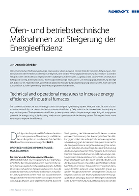 Ofen- und betriebstechnische Maßnahmen zur Steigerung der Energieeffizienz