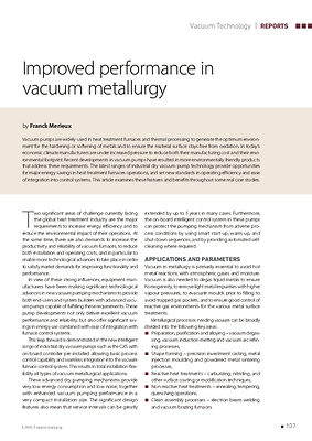 Improved performance in vacuum metallurgy