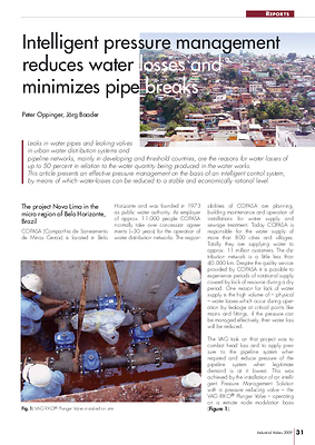 Intelligent pressure management reduces water losses and minimizes pipe breaks