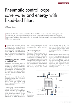 Pneumatic control loops save water and energy with fixed-bed filters