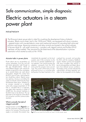 Safe communication, simple diagnosis: Electric actuators in a steam power plant