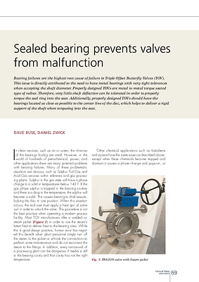Sealed bearing prevents valves from malfunction