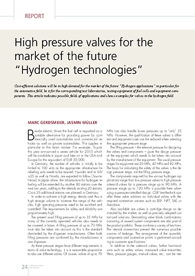 High pressure valves for the market of the future “Hydrogen technologies”
