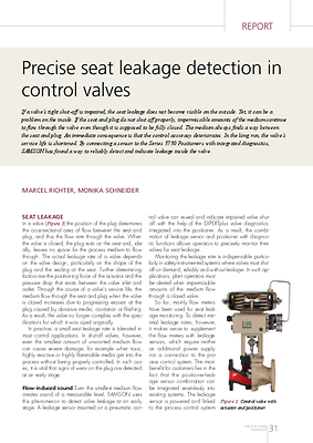 Precise seat leakage detection in control valves