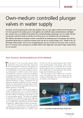 Own-medium controlled plunger valves in water supply