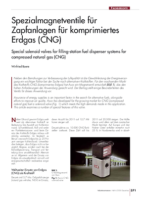 Spezialmagnetventile für Zapfanlagen für komprimiertes Erdgas (CNG)