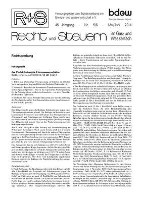 R + S - Recht und Steuern im Gas- und Wasserfach - Ausgabe 05-06 2014