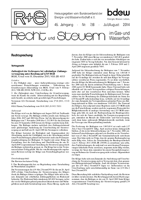 R + S - Recht und Steuern im Gas- und Wasserfach - Ausgabe 07-08 2014