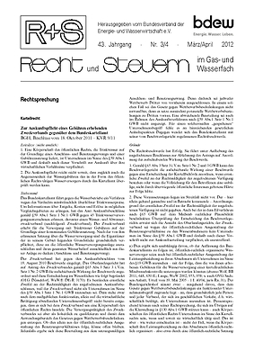 R + S - Recht und Steuern im Gas- und Wasserfach - Ausgabe 03-04 2012