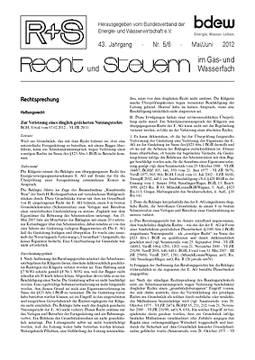 R + S - Recht und Steuern im Gas- und Wasserfach - Ausgabe 05-06 2012