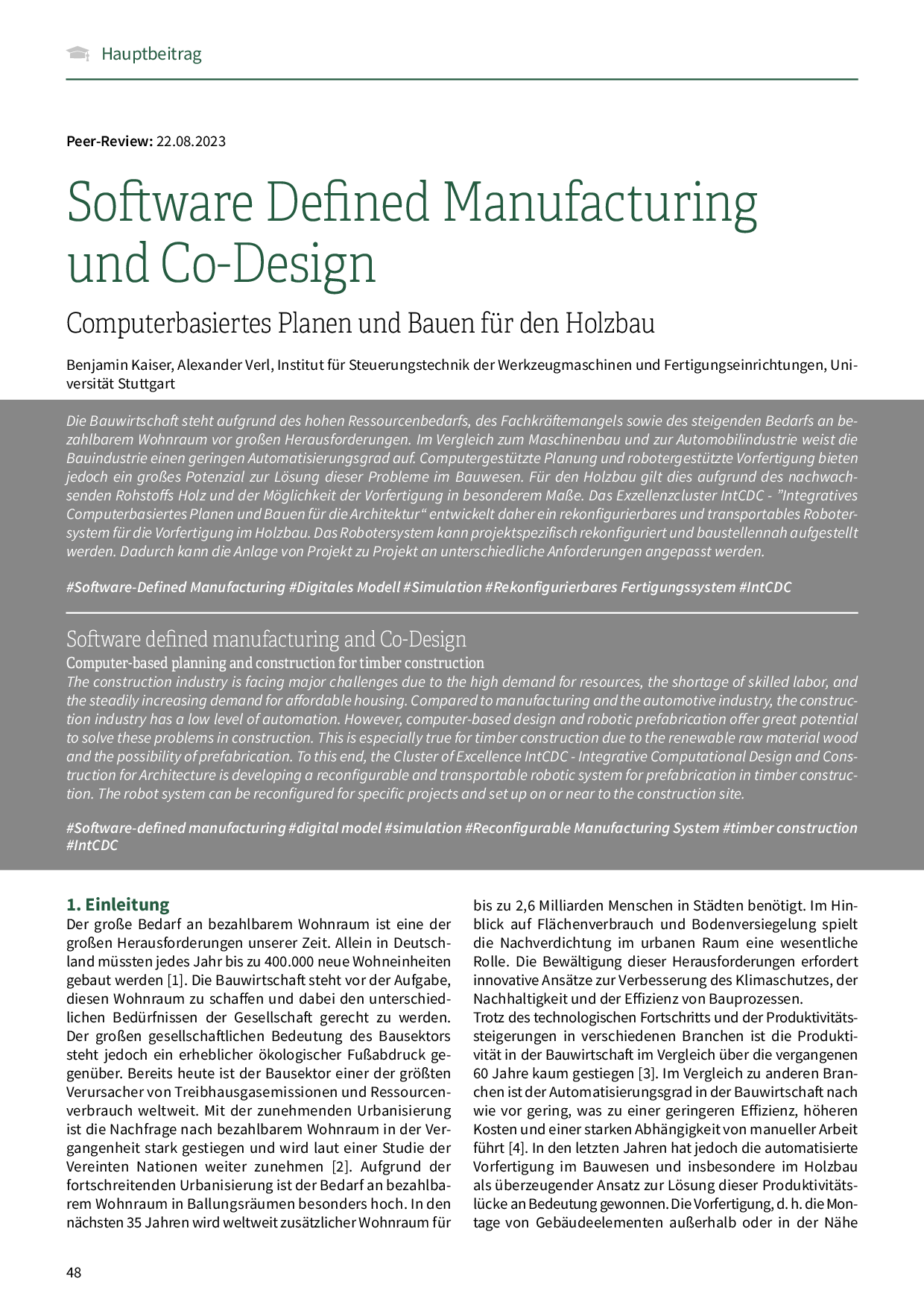 Software Defined Manufacturing und Co-Design