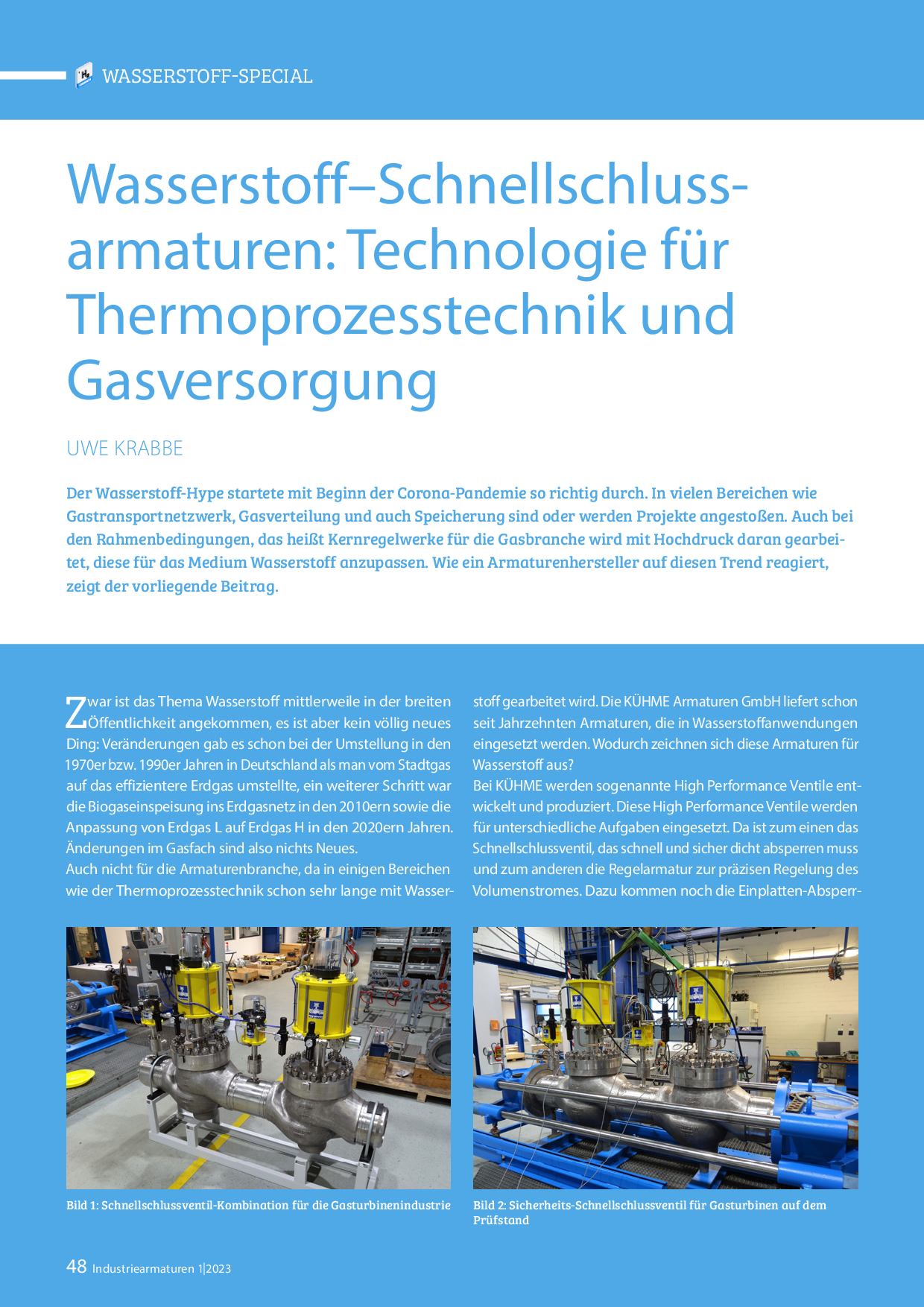Wasserstoff–Schnellschlussarmaturen: Technologie für Thermoprozesstechnik und Gasversorgung
