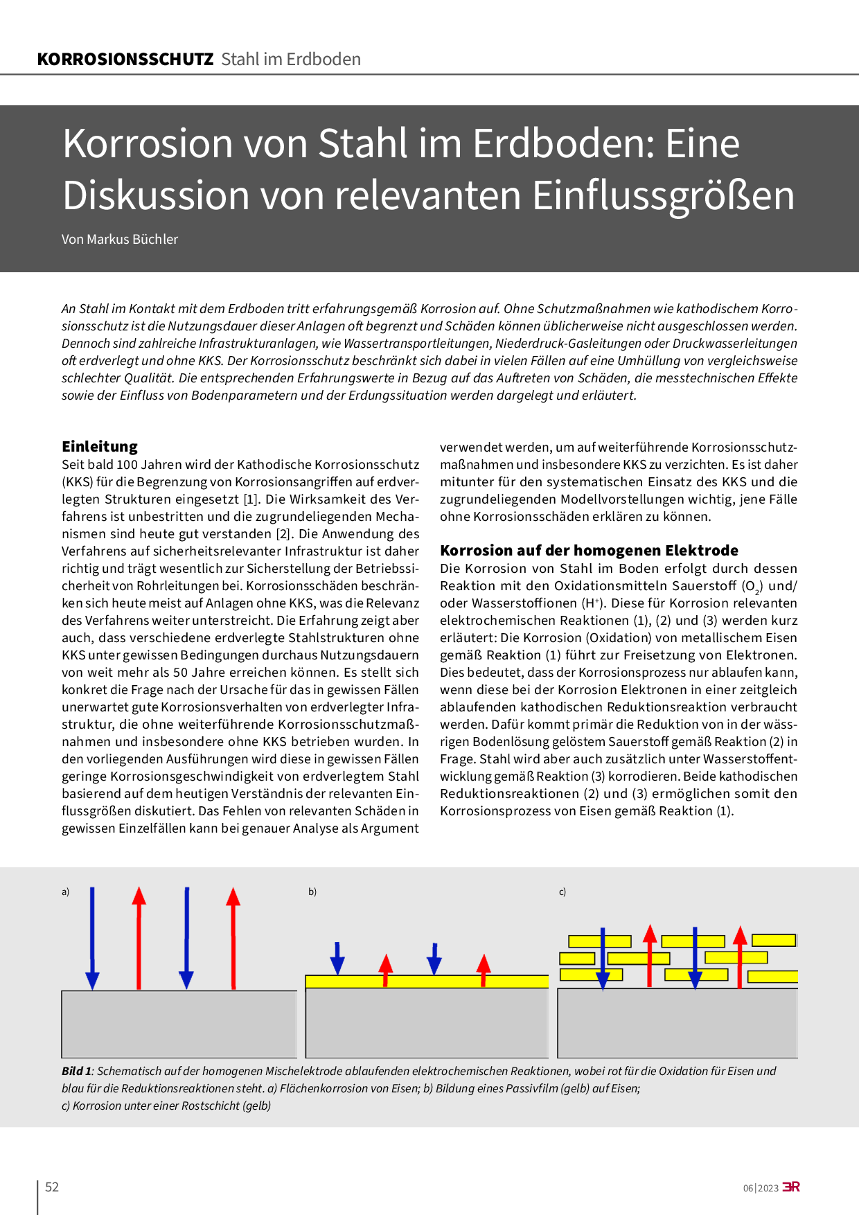 Korrosion von Stahl im Erdboden: Eine Diskussion von relevanten Einflussgrößen