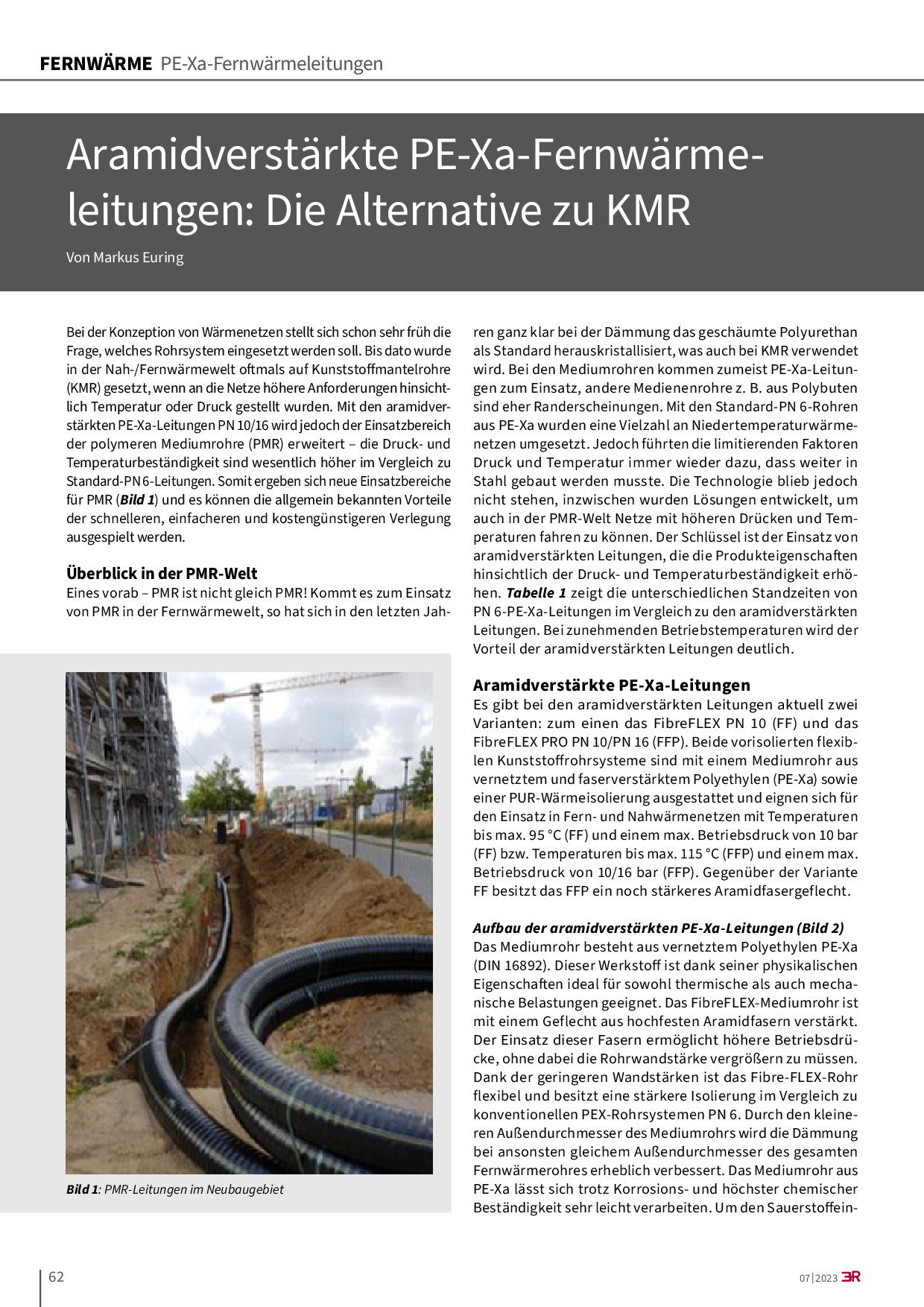 Aramidverstärkte PE-Xa-Fernwärme-leitungen: Die Alternative zu KMR