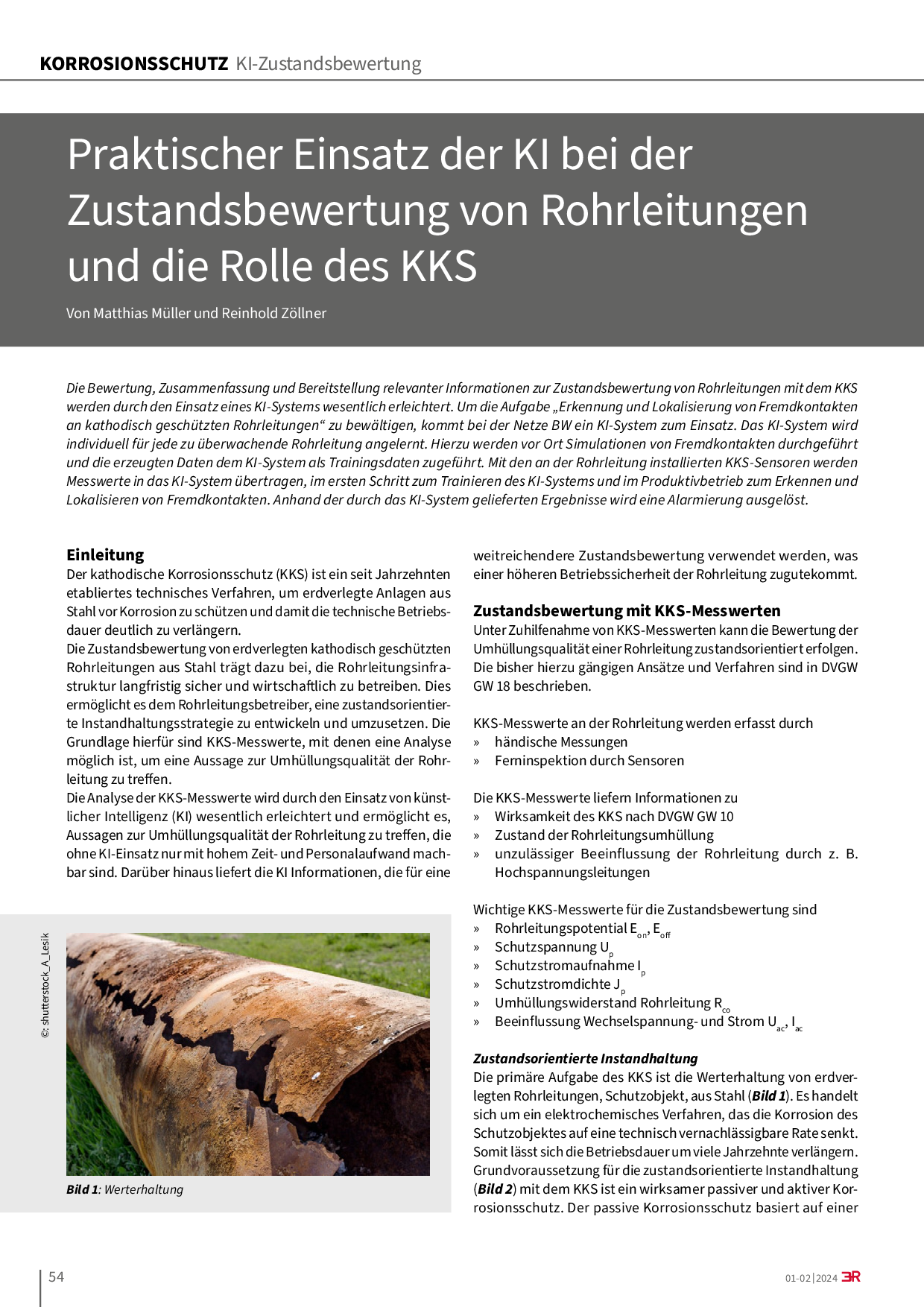 Praktischer Einsatz der KI bei der Zustandsbewertung von Rohrleitungen und die Rolle des KKS