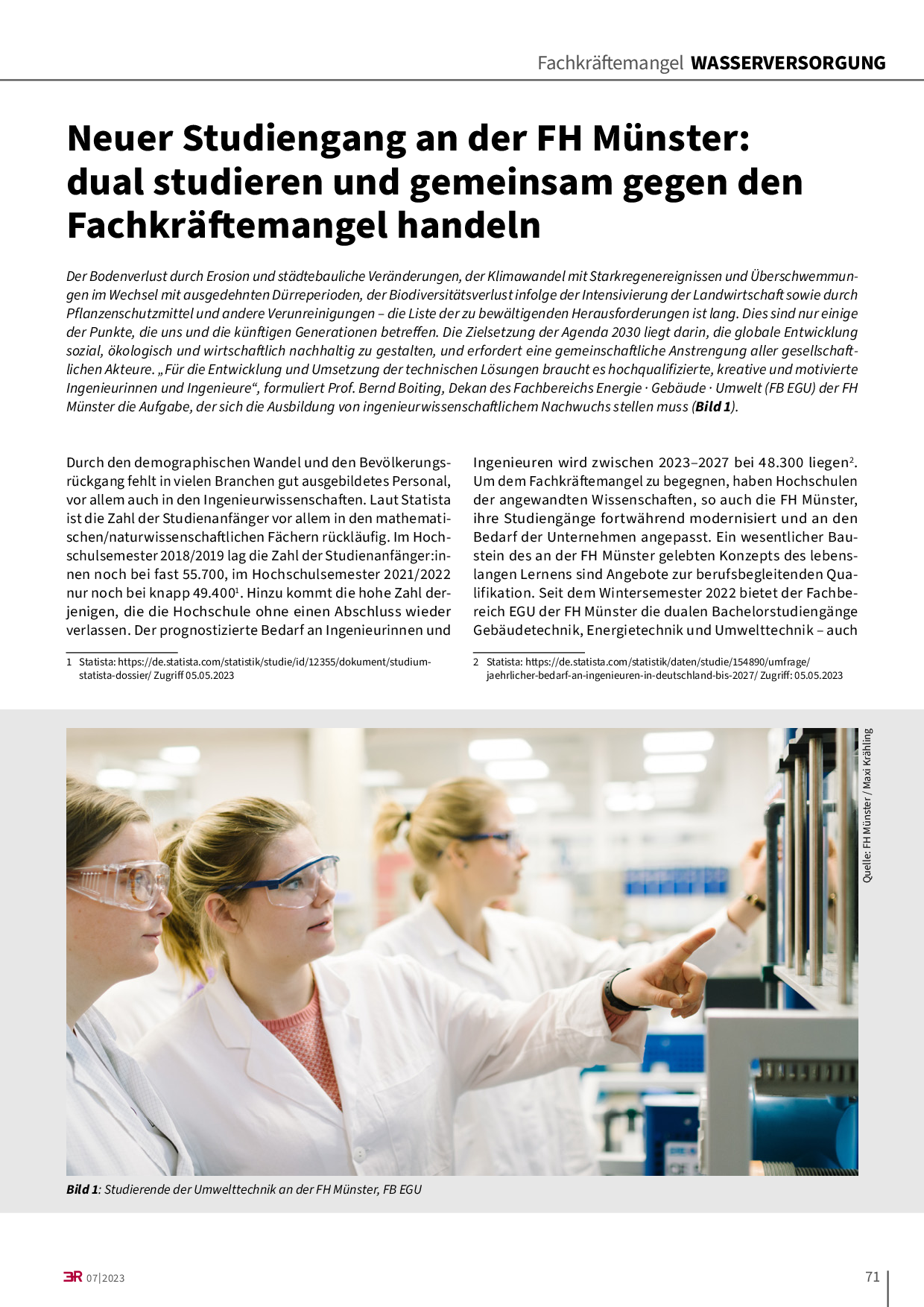 Neuer Studiengang an der FH Münster: dual studieren und gemeinsam gegen den Fachkräftemangel handeln