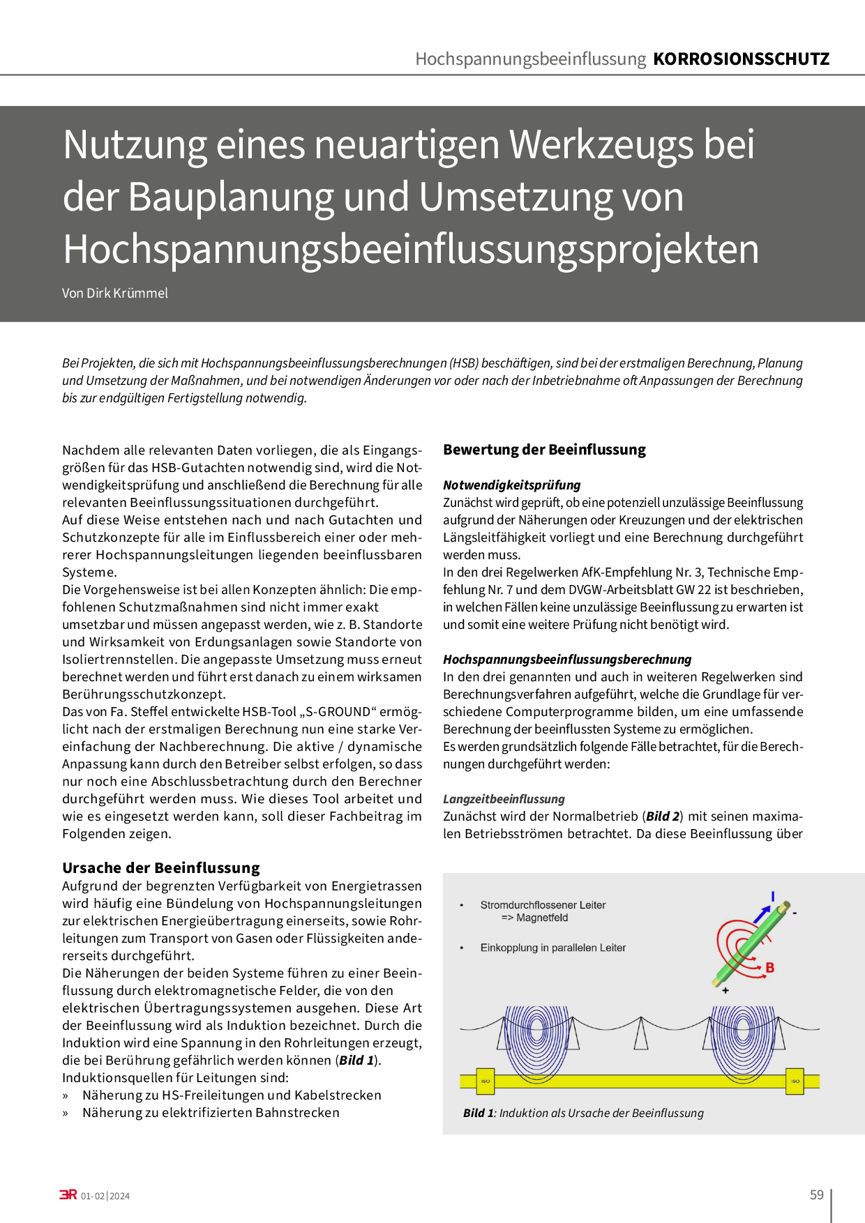 Nutzung eines neuartigen Werkzeugs bei der Bauplanung und Umsetzung von Hochspannungsbeeinflussungsprojekten